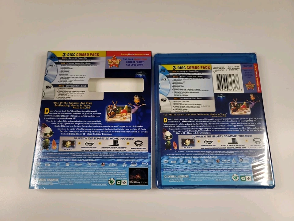 Chicken Little 3D: w/Lenticular Slip Rare & OOP (3D Blu-Ray/Blu-ray/DVD) New  - Image 4 of 4