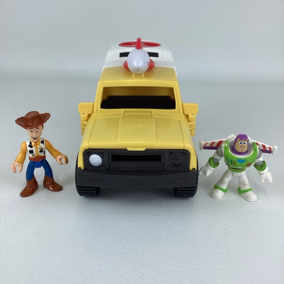 Imaginext Disney Toy Story Pizza Planet Delivery Truck Woody Buzz Figures 2011 - Image 2 of 4