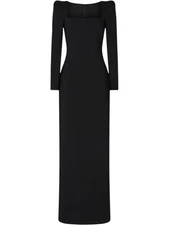 Badgley Mischka Black Puff Sleeves Gown Size 12 MSRP: $695