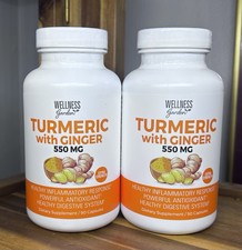 2X WELLNESS GARDEN TURMERIC W/ GINGER CAPSULES - 550mg/SERVING 90 CAPS-Exp 06/28