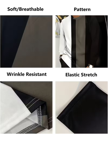 Ensemble 2 pièces tenue homme chemise et pantalon costume PLUS TAILLE BIG 3XL - Photo 4/4