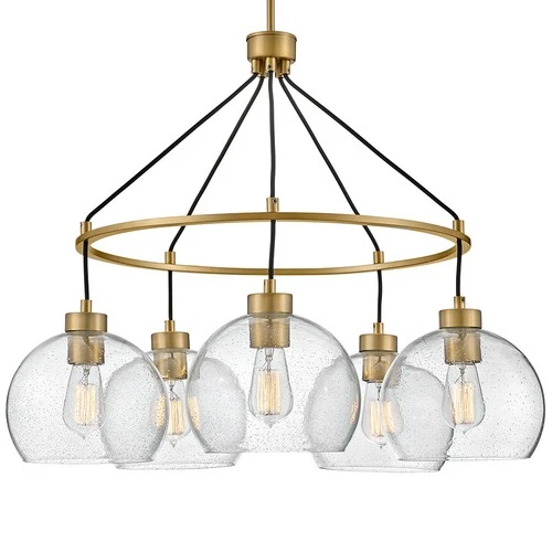 Lark 83014 Rumi 5 Light 30"W Ring Chandelier - Brass - Picture 5 of 10