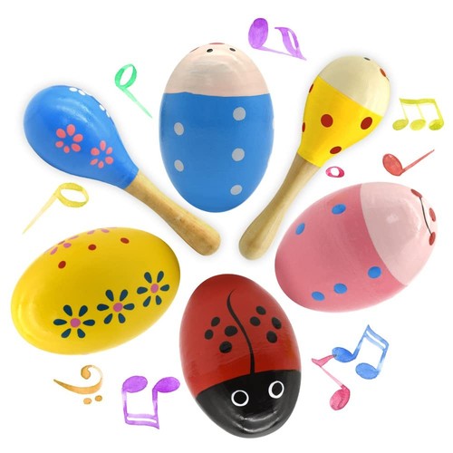 Wooden Easter Eggs Shakers Toys, Maracas Hand Percussion Shakers Percussion M... - Picture 7 of 9