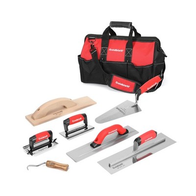 Goldblatt 8 Pieces Masonry Hand Tool Set Includes Finishing Trowel, Gauging T...
