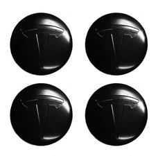 Knomix Confezione 4 Emblemi Centrale Ruota Impermeabili Alluminio per Tesla Model 3/Y