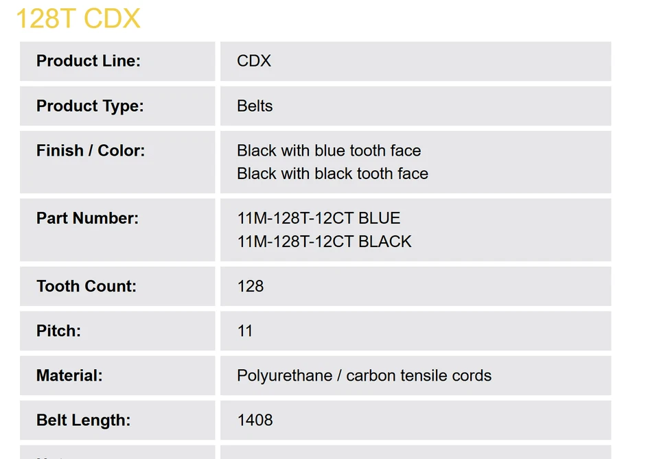 Correia Gates Carbon Drive CDX 128 dentes preta 11M-128T-12CT (GENUÍNA) *NOVA* - Imagem 4 de 4