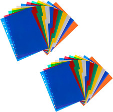 24 Fogli Divisori per Raccoglitori Ad Anelli A4 Colorati per Quaderni Separatore