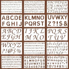 1/3, 1/2, 3/4, 1, 2 Inch Letter Stencils for Painting, 15 PCS Alphabet Stencils