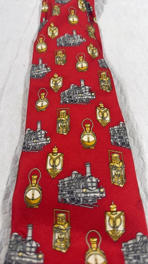 Nostalgie Orient Express Red Train Pattern Tie - image 3