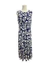 London Times Womens Dress Floral T7265MKH  US 12 Navy/Ivory