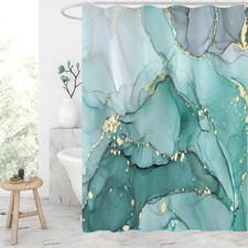 Turquoise Shower Curtain - 72"x72" - Abstract Teal Marble - Pack of 1