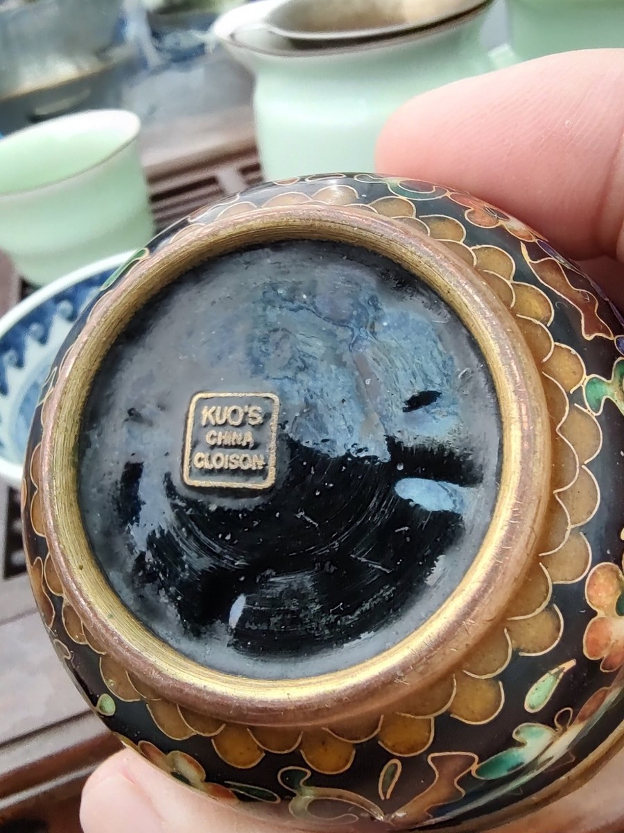 景泰蓝主人茶杯 Gorgeous Vintage Kuo's China Cloisonne Enamel