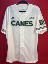 Miami Hurricanes Adidas Cream 2025 College Official NCAA Baseball Jersey SZ L