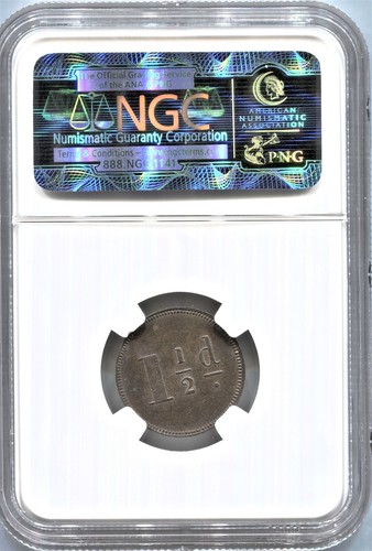 British Honduras, Corozal - 1875 J & Y (Jones & Young) 1 1/2d NGC MS 63 BN RRR - Picture 2 of 2