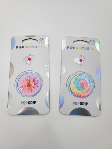 2 PopSockets Grip Stand POPGRIP Popsocket Dahlia and Tiedye Tie Dye