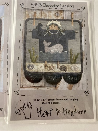 Heart to Hand Wool Applique Pattern Set of 10 Clothesline Series - Picture 7 of 11