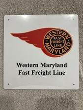 Western Maryland Fast Freight Line Railway Railroad Metal Sign New 8"x 8"