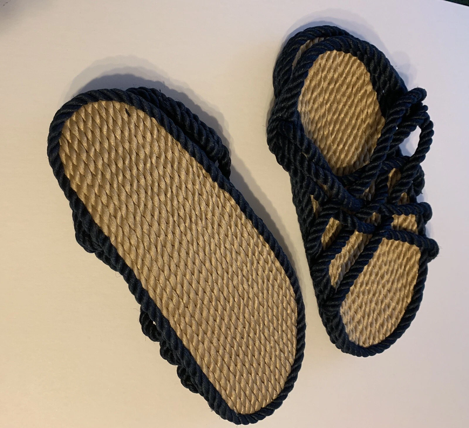 Men’s size 12 Rope Sandals Navy. Vegan