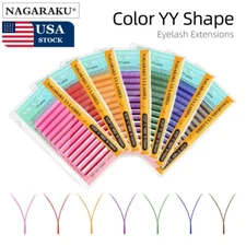 NAGARAKU Color YY Shapes Hand Woven Premium Synthetic Mink Eyelash Natural Cross