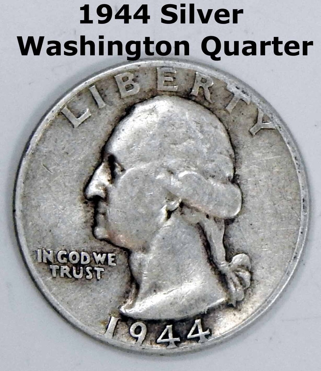 1944 P Washington 90% Silver Quarter Dollar WAR 2 Coin 25