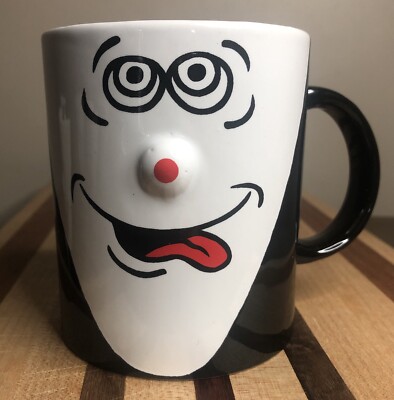 Vintage FUNNY FACE 3D Red Nose Coffee MUG CUP Set of 6 Black White Silly  Smiles | eBay