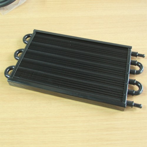 6 Row Aluminum Remote Transmission Oil Cooler Auto-Manual Radiator Converter BLK - Picture 6 of 12
