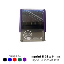 Personalised Logo or Text Self-Inking Rubber Stamp - 38 x 14mm