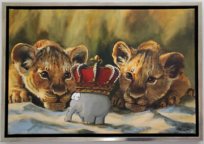 Otto Waalkes Leinwand '' The Lion King '' handsigniert, limitiert+Gerahmt