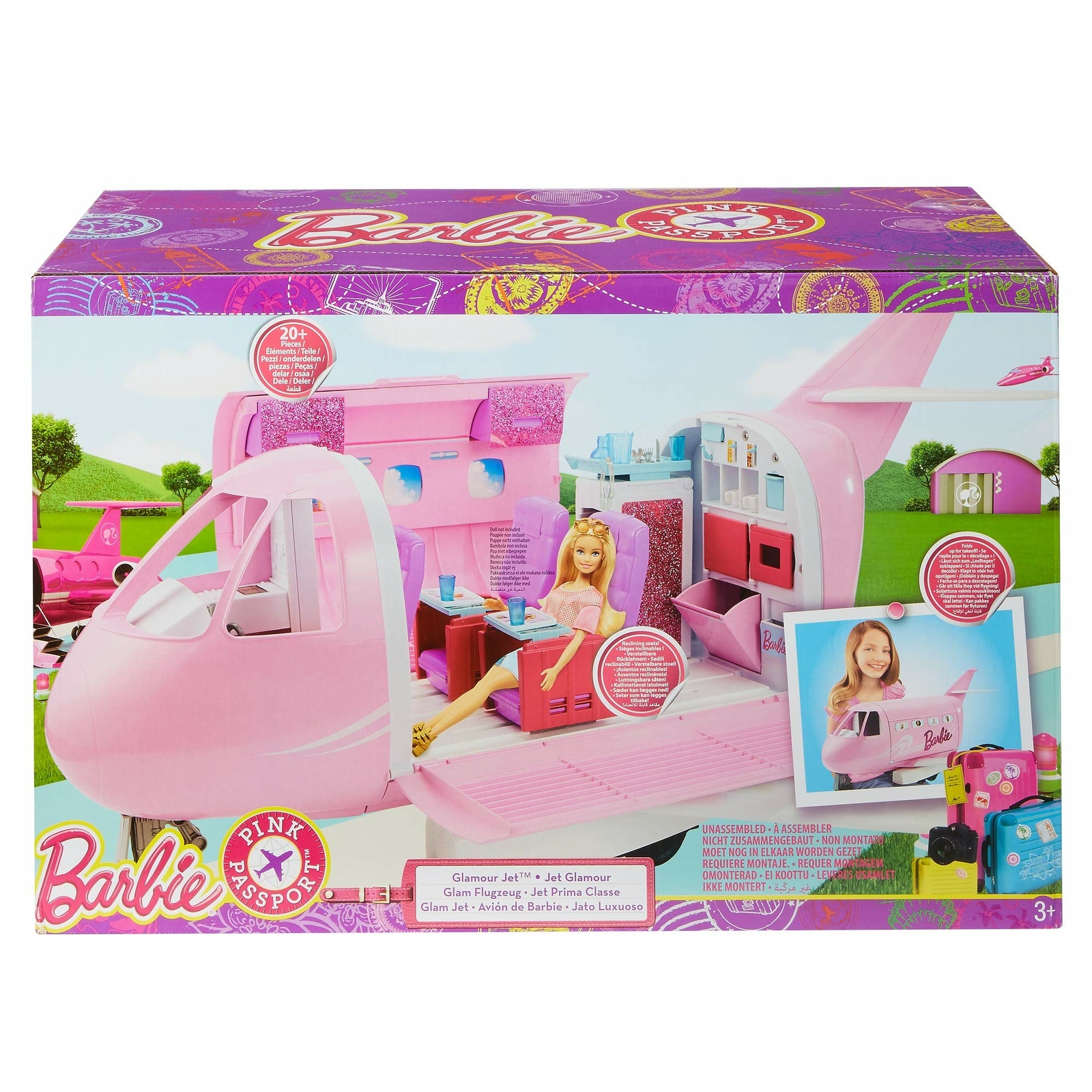 barbie pink passport glamour jet argos