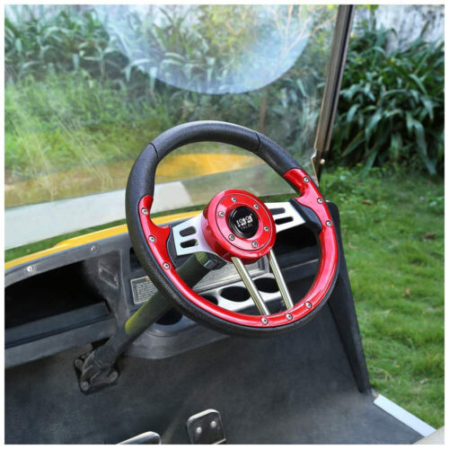 RED Golf Cart Steering Wheel For EZGO Club Car Yamaha Cart Parts Accessories - Picture 2 of 8