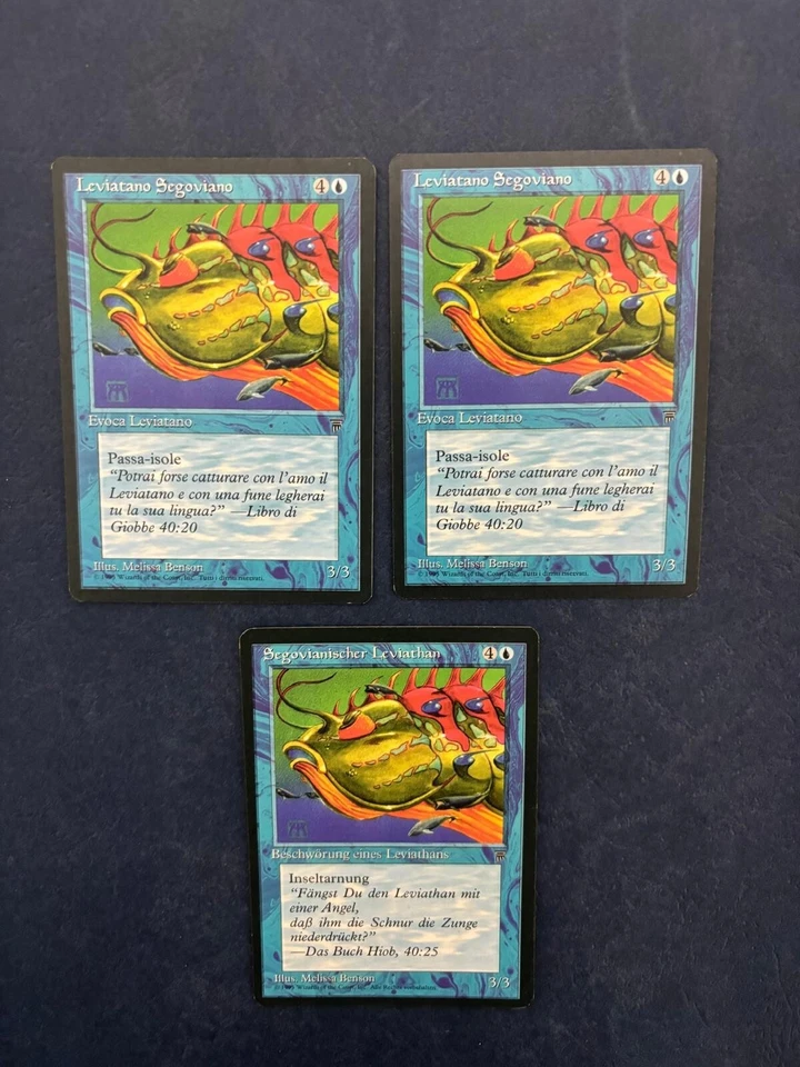 MTG 3X BLACK BORDERED SEGOVIAN LEVIATHAN FBB NM GERMAN + ITALIAN CREATURE BLUE - Image 4 of 4