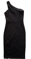 Soprano Black One Shoulder Bodycon Dress XS Stretch Cocktail Party