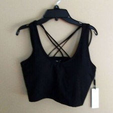 Women's Calvin Klein Performance Black Strappy Sports Bra, Med - NWT