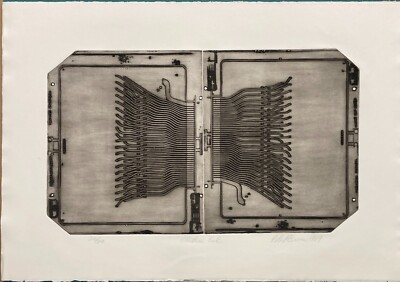 Robert Broner - Electric Eel. A rare signed Intaglio relief print from 1969.