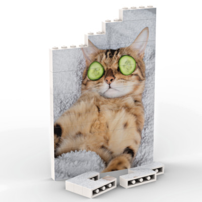 Fotopuzzle personalisiert mit eigenem Bild aus Lego-Teilen: Größe M, Hochformat