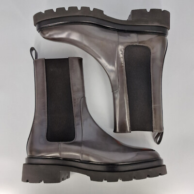 Santoni ''Forester'' Chelsea-Boots in grauem Glattleder, neu in Größe 41