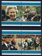 1997 Norfolk Island SG# 647/50 Golden Wedding QEII joined pairs Mint MUH MNH