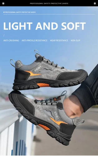 Breathable Men's Work Shoes Steel Toe Anti Smash Safety Boots Fashion Sneakers - Picture 11 of 24