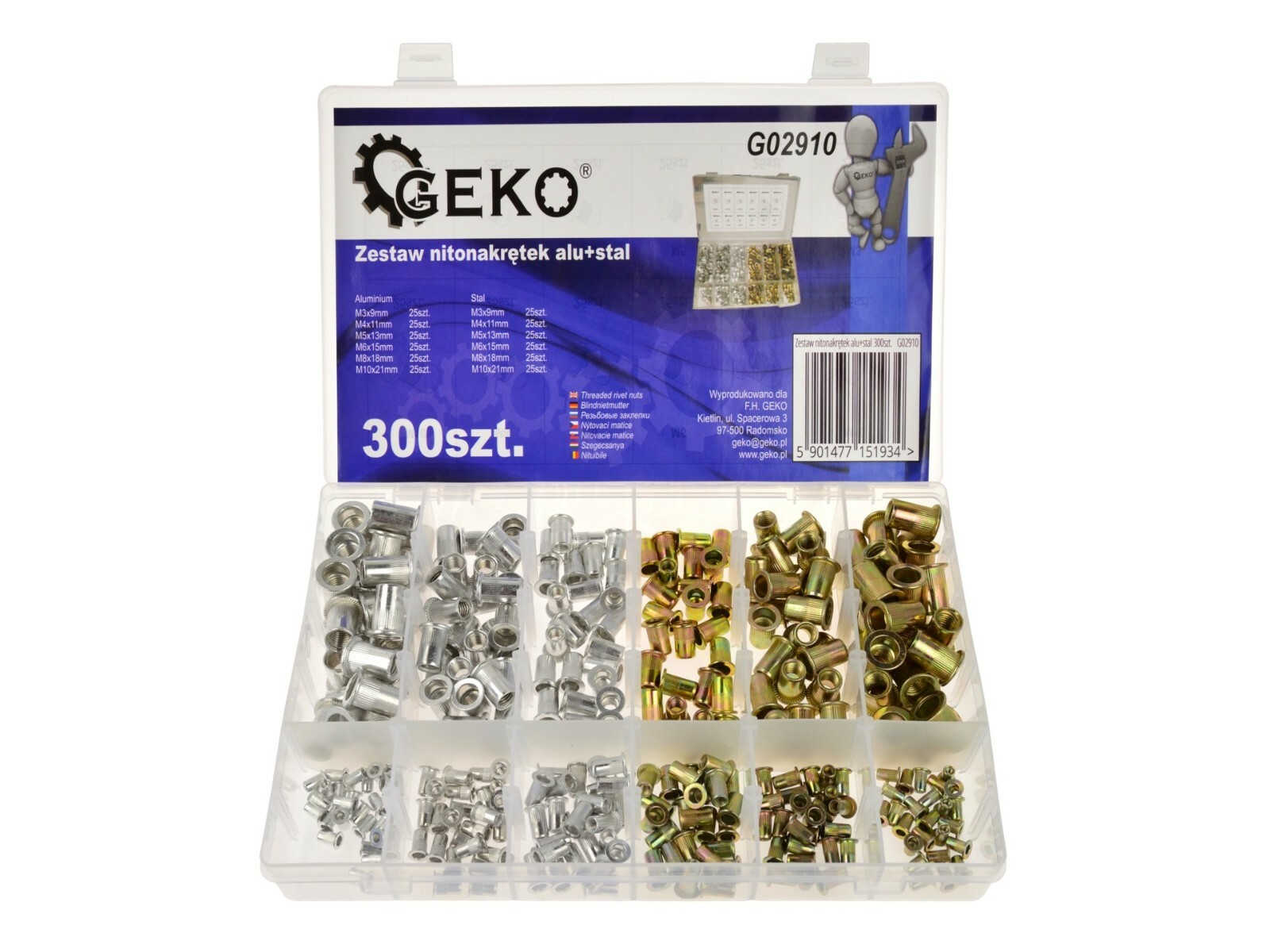 Offerta 300pz Inserti Filettati Assortiti M3 M4 M5 M6 M8 M10 per Rivetti