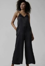 Athleta NWT Women's Calm Cool Sleep Romper Sz Small Lounge Pajama Color Black