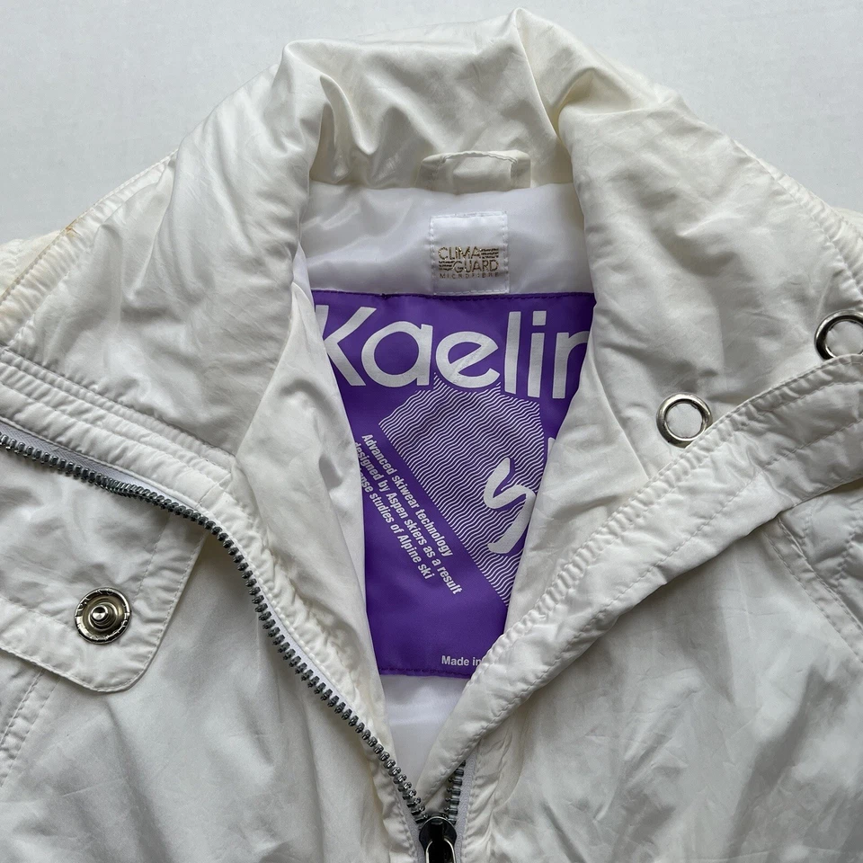 Vintage Kaelin Ski Suit Womens Medium White One Piece Snowsuit Retro 90s - Image 2 of 4