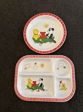 VTG Selandia Designs Plate BowlSet ABC Bears at Play Wong 1985