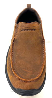 Skechers 66146EWW Seveno Brown Leather Pull On Moc toe  display picture 1