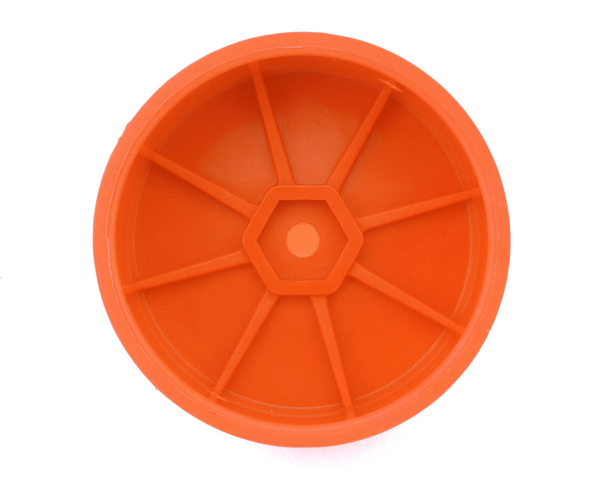 しゅ〜まっは Schumacher 12mm 1/10 4WD Buggy Front Hex Wheels (Orange) (2