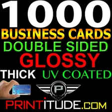 CUSTOM DESIGNED 1000 FULL COLOR THICK DOUBLE SIDED UV GLOSSY BUSINESS CARDS