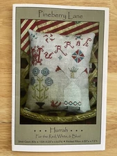 PINEBERRY LANE ~ Hurrah For The Red White & Blue Cross Stitch Chart Pattern