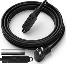 3 Prong Power Extension Cord with Multiple Outlets 4 FT, 16/3 Gauge Multi 3 Outl