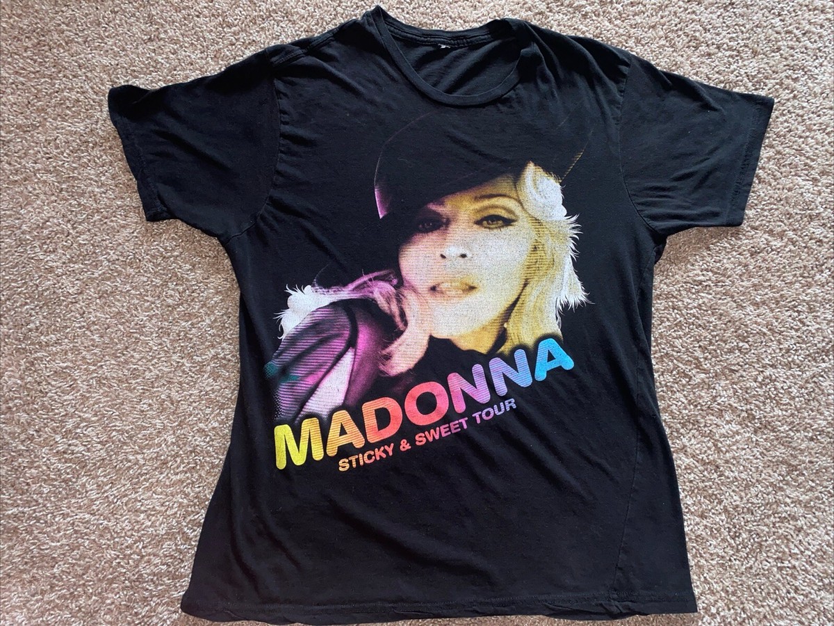 マドンナ 　Sticky & Sweet Tour　オフィシャル Tシャツ　L Madonna Sticky & Sweet Tour Black Short Sleeve Pre-Owned Concert T
