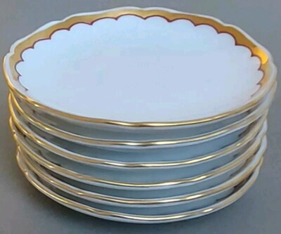 6 Konfektschälchen mit Goldrand Bauer & Pfeiffer Schorndorf 