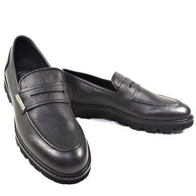 CASADEI   MEN'S BLACK SOFT LEATHER COMFORT LOAFERS